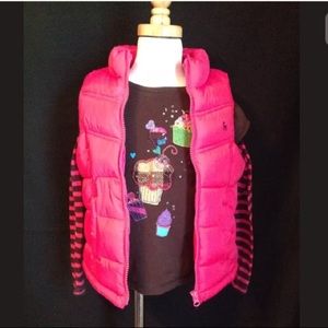 Pink Puffer Vest & Embellished Shirt 💗 Size 5